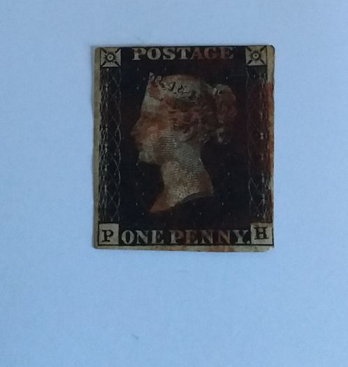 Great Britain Stamps : 1840 Queen Victoria Penny Black - 3 Margin