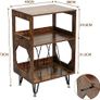 Rustic Record Player Stand, End Table with Record Storage, Vinyl Record Storage Cabinet Holder with Metal Legs, Turntable Stand Record Player Cabinet for Living Room, Bedroom, Holds 160 Albums Image 3
