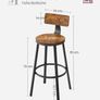 Industrial Design Bar Stools Set of 2 Image 6