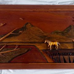 Robert Coffey (Irish) hand carved wooden marquetry