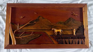 Robert Coffey (Irish) hand carved wooden marquetry