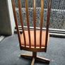 vintage mid-century modern teak swivel dining chair Image 3