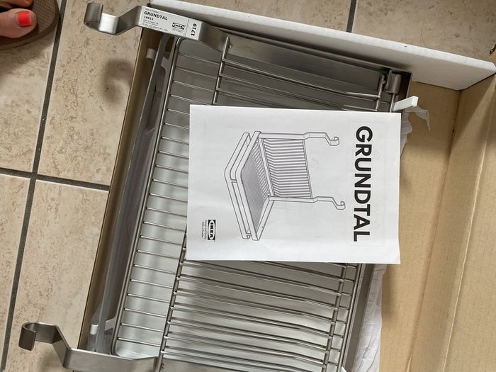 IKEA GRUNDTALHanging/foldable Storage Dish Rack with Drain for Kitchen
