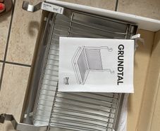 IKEA GRUNDTALHanging/foldable Storage Dish Rack with Drain for Kitchen