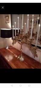 Antique solid brass church candelabras