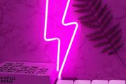 NEW SALE | LED Lightning Bolt Neon Light Neon Wall Signs for Bedroom Pink Lightning LED Neon Light Sign Wall Lamp Battery/USB Powered