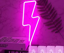 NEW SALE | LED Lightning Bolt Neon Light Neon Wall Signs for Bedroom Pink Lightning LED Neon Light Sign Wall Lamp Battery/USB Powered