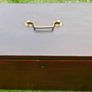 Vintage Wooden Box with Brass Handle and Key 16"x!0"x10" Image 4