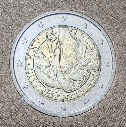 Vatican 2 Euro Brilliant Uncirculated Coin 2011 - 26th World Youth Day