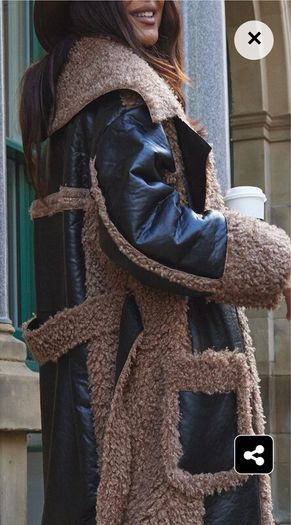 Dark brown shearling faux coat