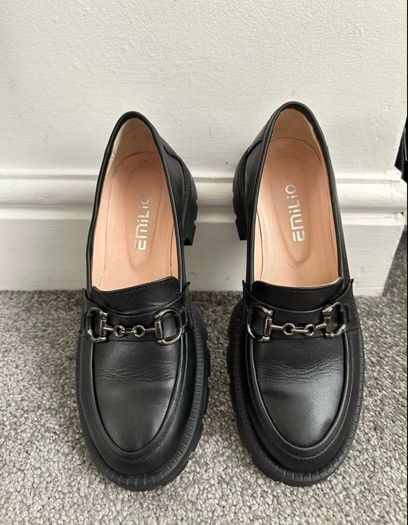 Women's black loafers genuine leather,women shoes