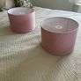 2 dusty rose coloured designer linen shades. Image 3
