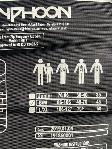 Young teen Typhoon life jacket/ buoyancy aid