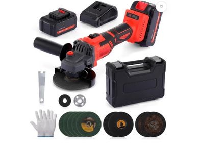 18V 125mm Angle Grinder + 2 Batteries + Accessories