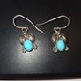 Pair of Sterling Silver and Turquoise Navajo Earrings Image 2