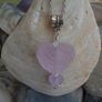 Pink heart pendant, Handmade jewellery,Necklace.Valentin'e Day gift.Jewellery Image 4