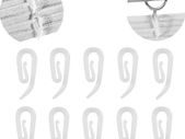 White Plastic Curtain Hooks for Door Curtain,Window Curtain,Curtain Header Tape Drapery Hooks 100 Pack 2.8x1.2cm