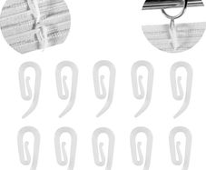 White Plastic Curtain Hooks for Door Curtain,Window Curtain,Curtain Header Tape Drapery Hooks 100 Pack 2.8x1.2cm