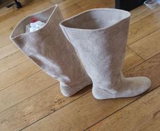 Suede Leather lady long boots