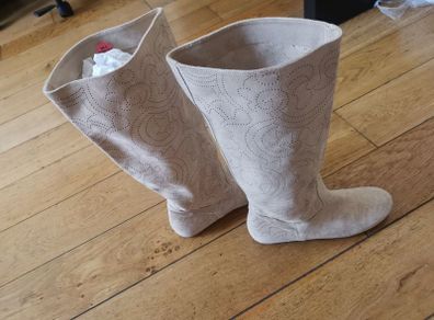 Suede Leather lady long boots