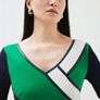 BNWT - KAREN MILLEN Colour Block Jersey Pencil Dress UK 12 Image 2