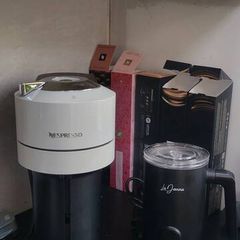 Nespresso Vertue Coffee Machone + Frother & Pods