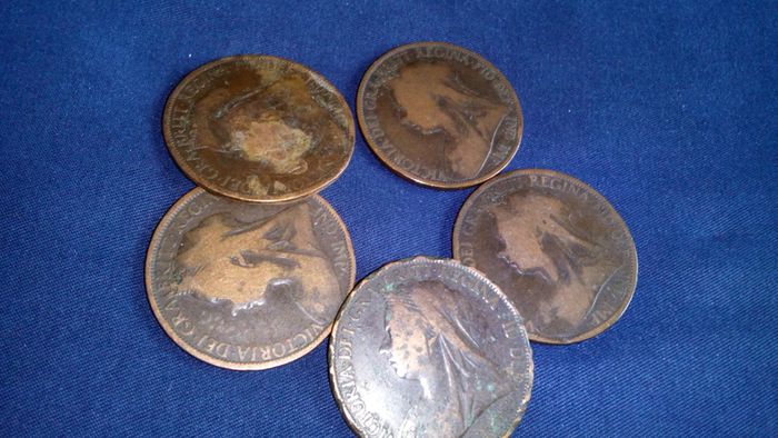 1896 Victoria Pennies.