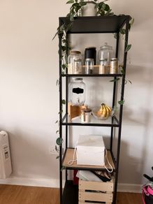 IKEA VITTSJO Shelving Unit (Black-Brown / Glass) Excellent Condition