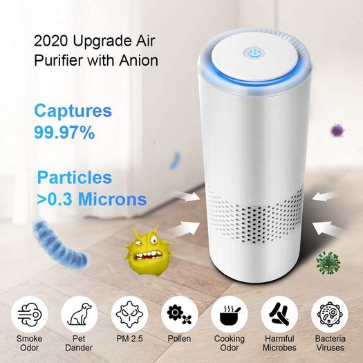 _Air Purifier for Home Hay fever with Genuine HEPA Filter, Air Filter Air Purifier with 2 Modes & Night Light, Portable Air Purifier for Dust, Smokers, Pollen, Skin Dandruff, Hay Fever