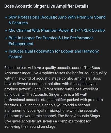 BOSS Acoustic amplifier