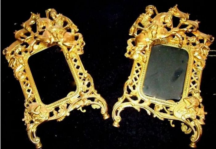 Pair Of Substantial Brass Photo Frames