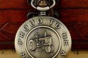 Vintage Style Proud Farmer Tractor Pocket Watch
