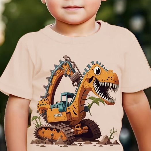 Dinosaur Excavator Element Print T -shirt