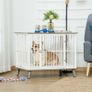 Dog Crate, Pet Cage Kennel, with Soft Cushion, Wooden Top, for Small Medium Dogs, Indoor Use, Grey Image 2