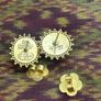 Carolyn Tyler Designer 22ct Gold & Tahitian Pearl Earrings Image 2