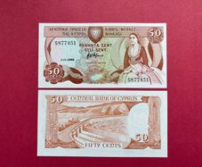 Cyprus  50 Cents  1989  Pick  52c  ( Uncirculated )