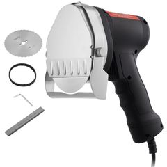 Electric Shawarma Knife, 80W Professional Kebab Knife, Commercial Stainless Steel Gyro Cutter, Doner Kebab Meat Slicer with 2 Blades, 4/100mm Blade Diameter, 0-8mm Adjustable Thickness
