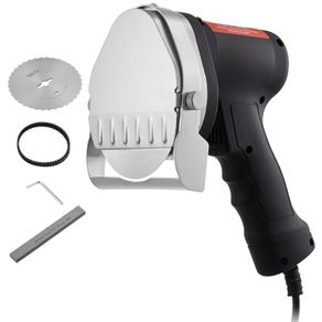 Electric Shawarma Knife, 80W Professional Kebab Knife, Commercial Stainless Steel Gyro Cutter, Doner Kebab Meat Slicer with 2 Blades, 4/100mm Blade Diameter, 0-8mm Adjustable Thickness