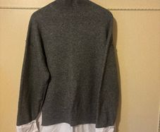 Zara Knit Jumper with Contrast Poplin - New with out Tags - Size Medium