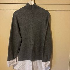 Zara Knit Jumper with Contrast Poplin - New with out Tags - Size Medium