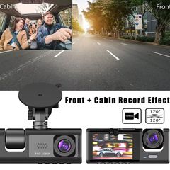 1080P 2 Lens Dash Cam Car DVR Interior Vehicle Camera Mini Recorder Video Registrator Dashcam Three Way Camcord