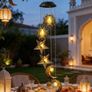 Solar Powered Wind Chime, Sun Moon Star Design, Warm Color Waterproof LED Hanging Solar Light Image 3