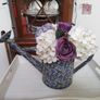 Decorative Watering Can with Faux Flowers Image 2