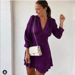 ZARA jacquard purple mini dress, Small, bloggers