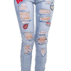 Skinny_Jeans_DeStroyed_look_with_patches__Color_JEANSBLUE size 36