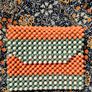 unusual vintage style orange beaded bag Image 2