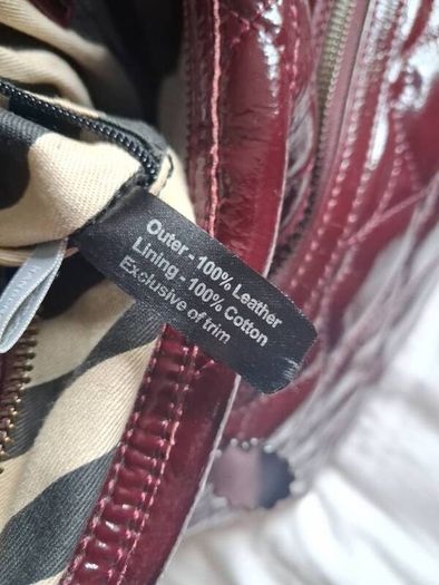 Stunning Lulu Guinness Designer Maroon Patent Leather Bag