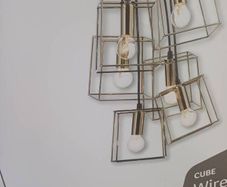 Wire Framed Pendant Cube Lights
