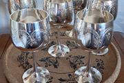 Set of 6 silver-plated goblets