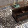 Side table with lift function, hidden storage compartment, walnut wood-effect, steel frame, 102 x 58 x 35.5 cm Image 3